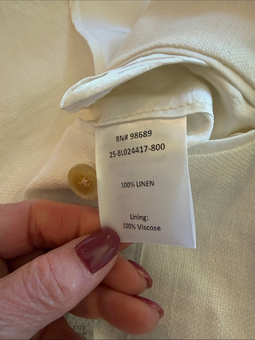 Todd Snyder White Linen Blazer with Gold Buttons Sz 40S.  SEE PICTURES. - Picture 6 of 11